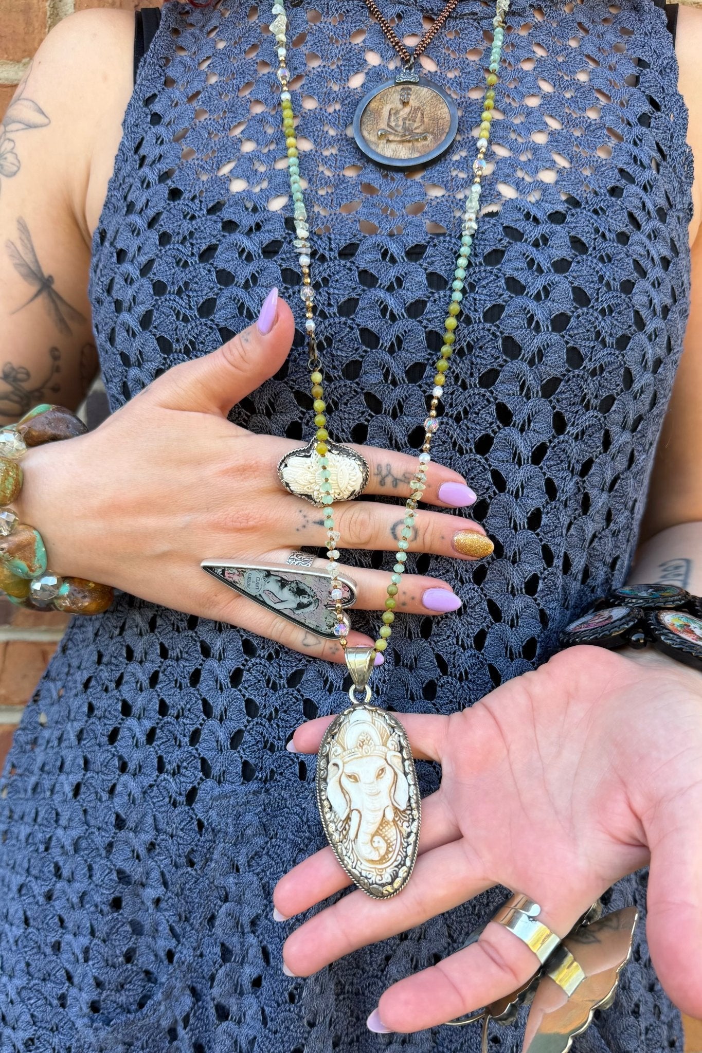 Ganesha Head Necklace - ivyandlavyboutique ivyandlavyboutique