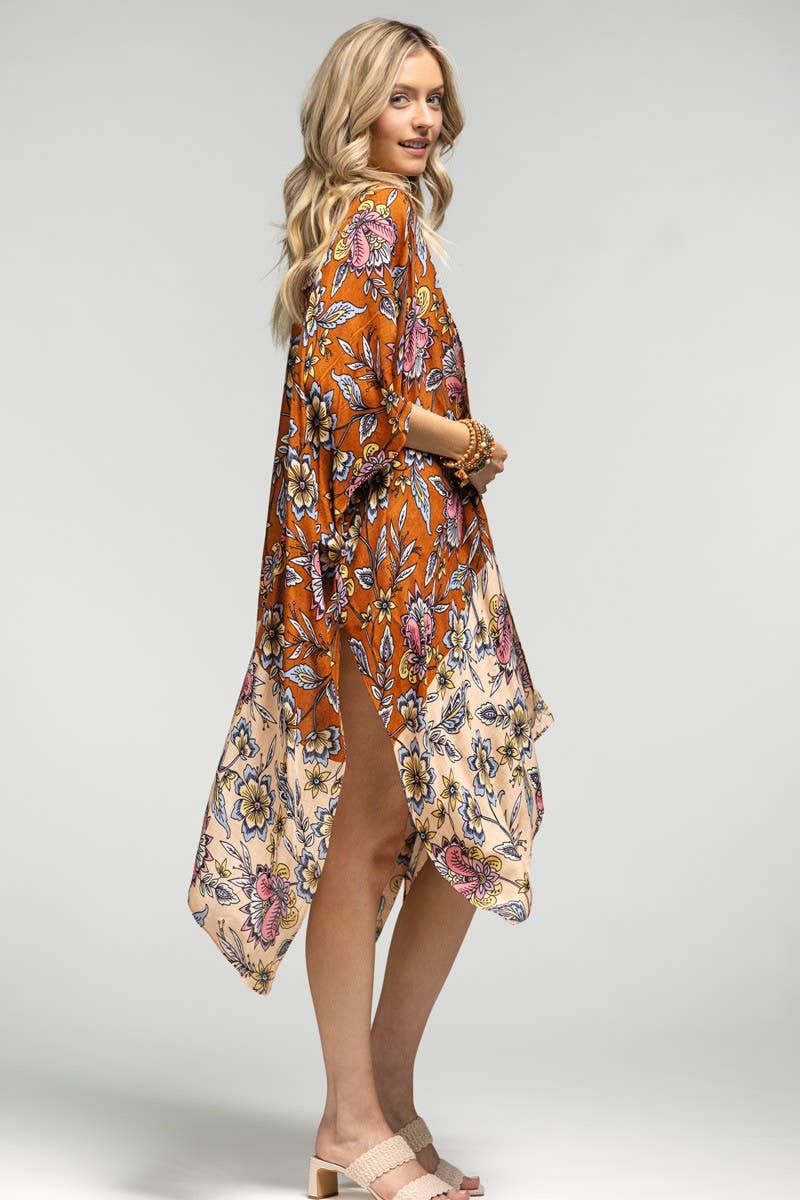 Garden Floral Print Kimono - ivyandlavyboutique Urbanista