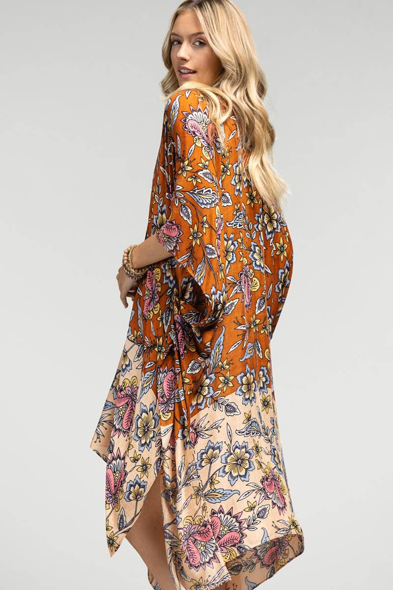 Garden Floral Print Kimono - ivyandlavyboutique Urbanista