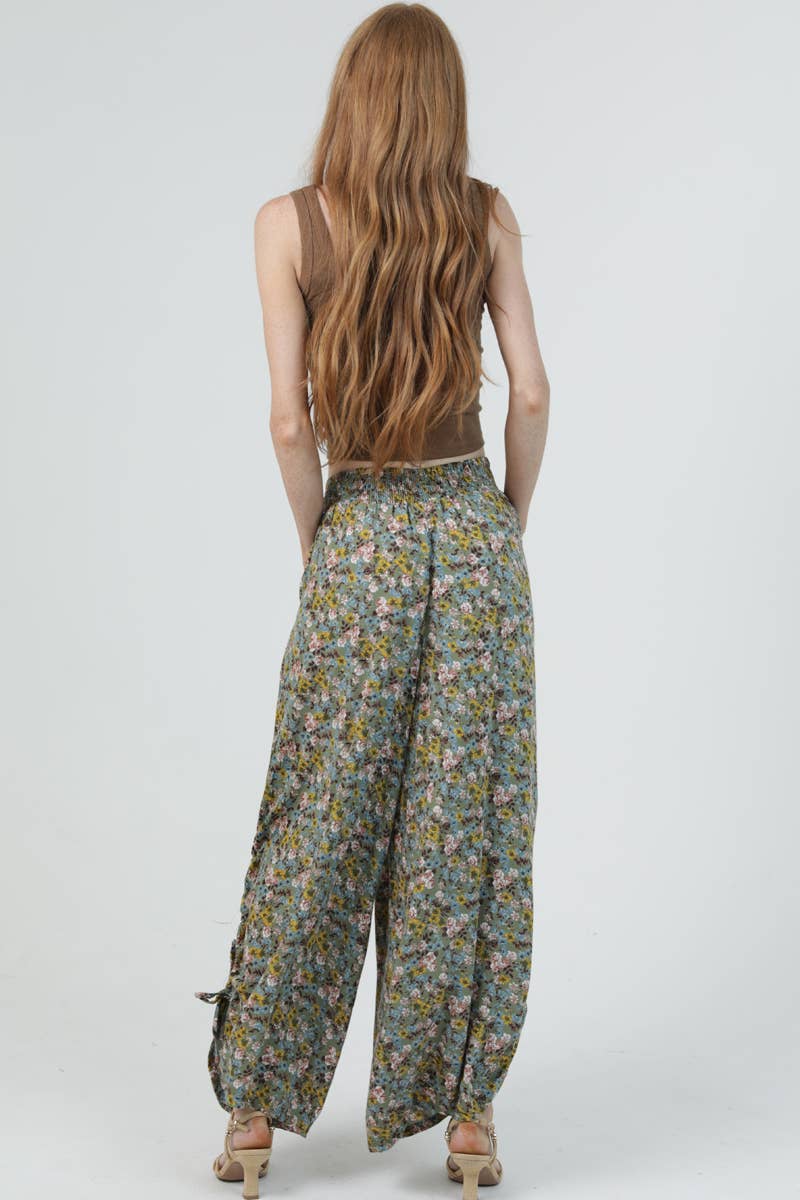 Garden Prance Side Tie Pant - ivyandlavyboutique ANGIE