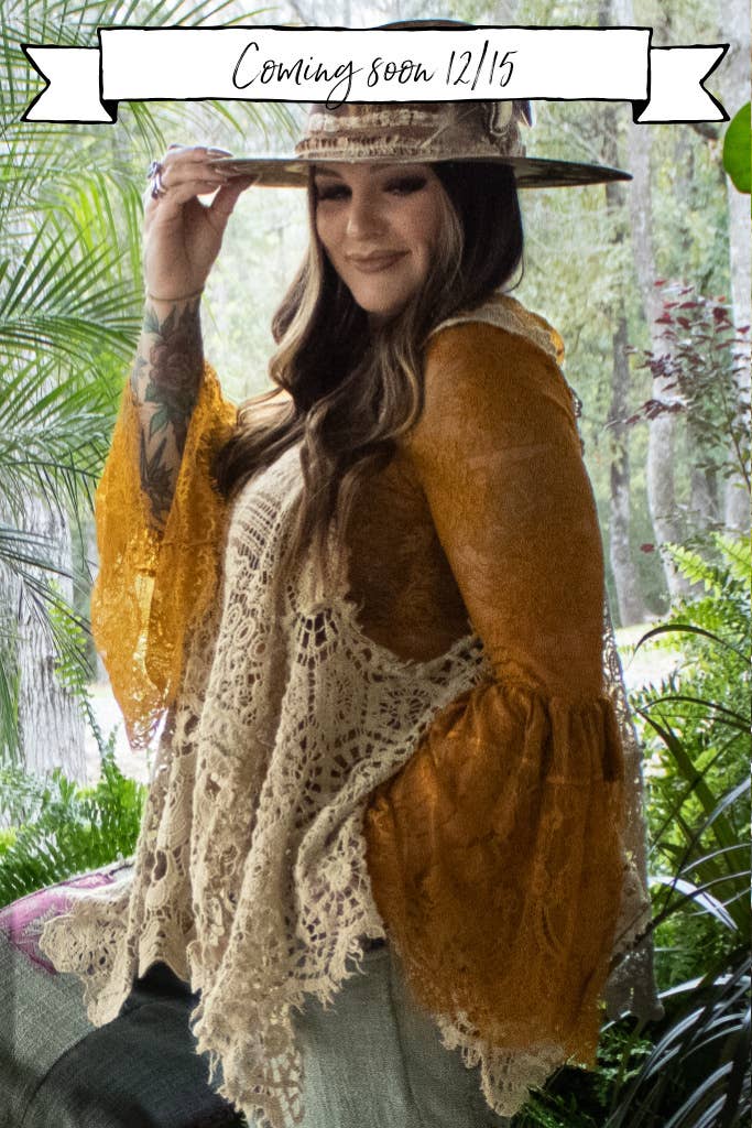 Garden Tea Lace Top - Golden - ivyandlavyboutique Jaded Gypsy