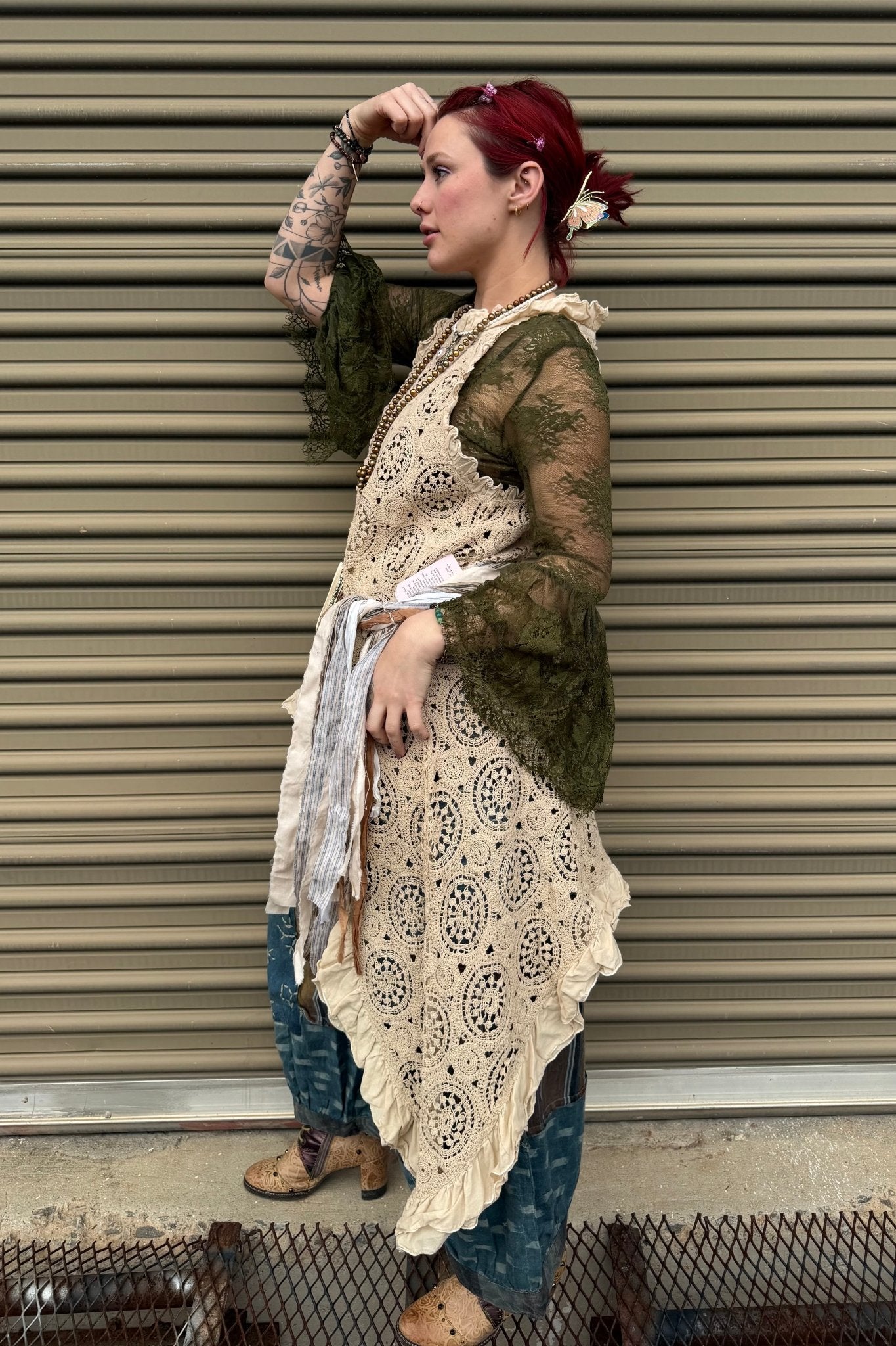 Garden Tea Lace Top - Olive - ivyandlavyboutique Jaded Gypsy