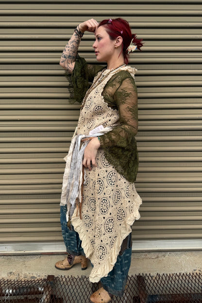 Garden Tea Lace Top - Olive - ivyandlavyboutique Jaded Gypsy