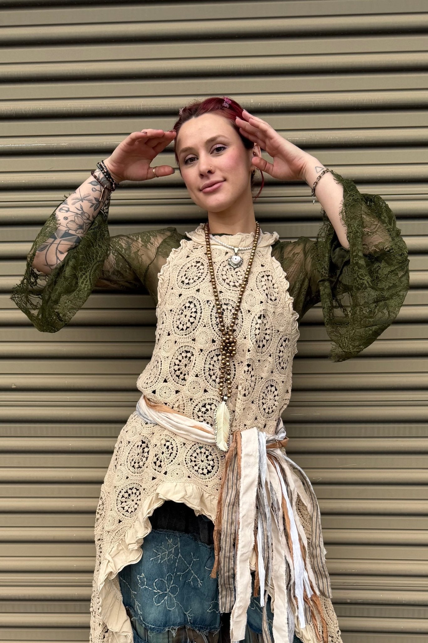 Garden Tea Lace Top - Olive - ivyandlavyboutique Jaded Gypsy