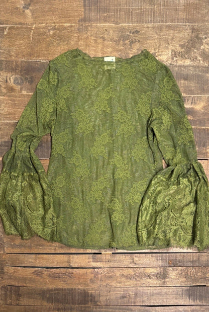 Garden Tea Lace Top - Olive - ivyandlavyboutique Jaded Gypsy