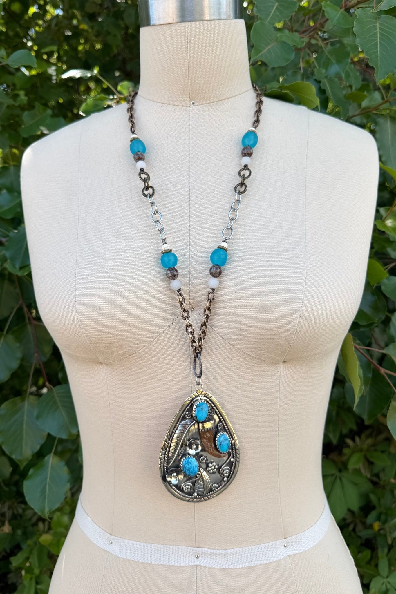 Gem Plated Pendant Handmade Necklace - ivyandlavyboutique ivyandlavyboutique