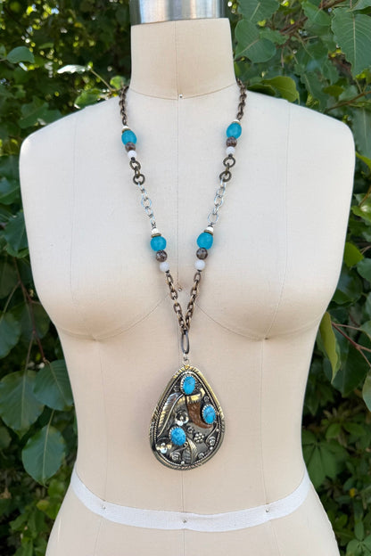 Gem Plated Pendant Handmade Necklace - ivyandlavyboutique ivyandlavyboutique