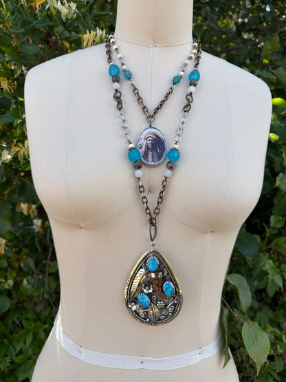 Gem Plated Pendant Handmade Necklace - ivyandlavyboutique ivyandlavyboutique