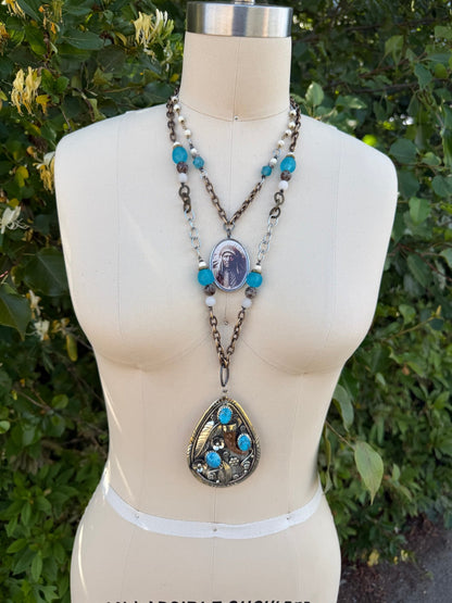 Gem Plated Pendant Handmade Necklace - ivyandlavyboutique ivyandlavyboutique