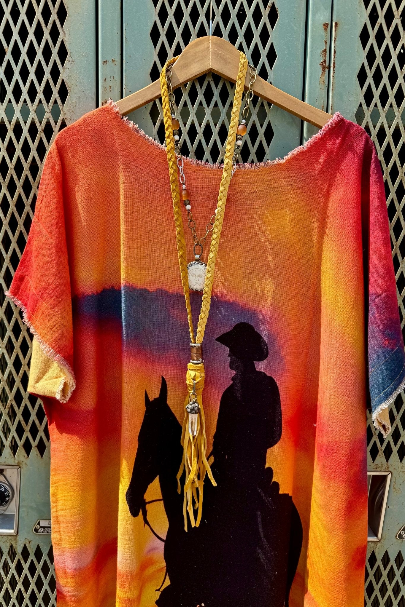 Gemstone Boho Braided Leather Tassel Necklace - ivyandlavyboutique Art by Amy
