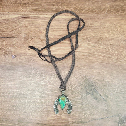 Genuine Turquoise Naja Pendant Beaded Necklace - ivyandlavyboutique ZINC Designs