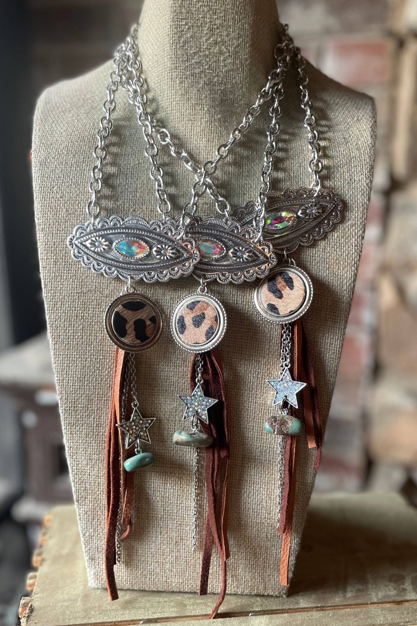 Genuine Turquoise Nugget and Concho Necklaces - ivyandlavyboutique Gypsy South