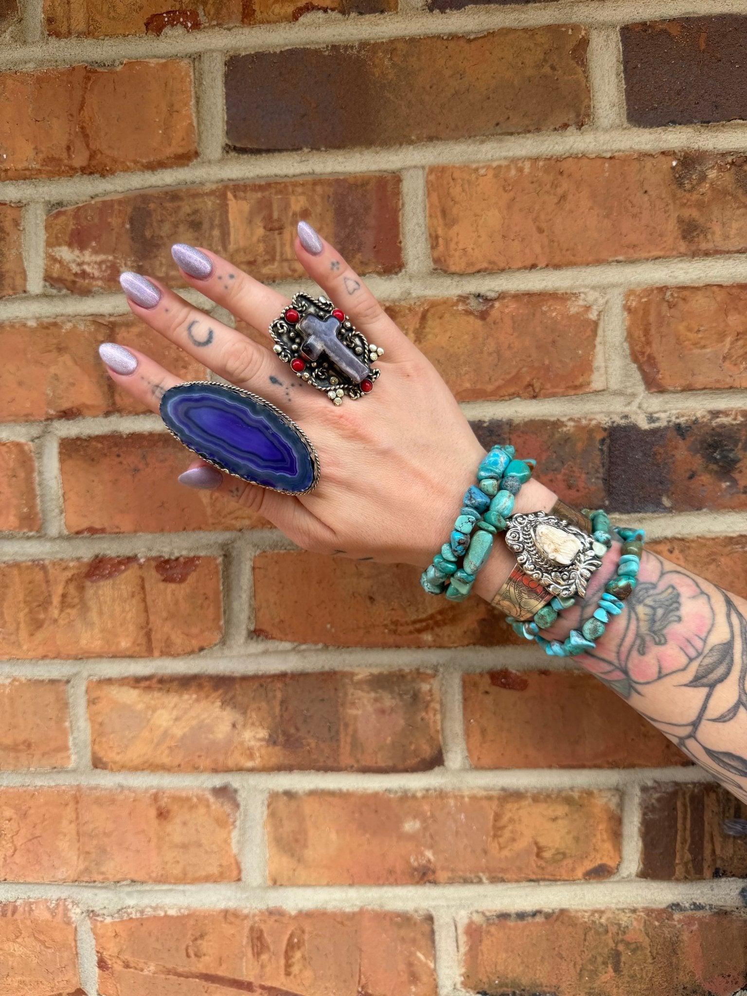 Geode Slab Ring in Navy 2 - ivyandlavyboutique ivyandlavyboutique