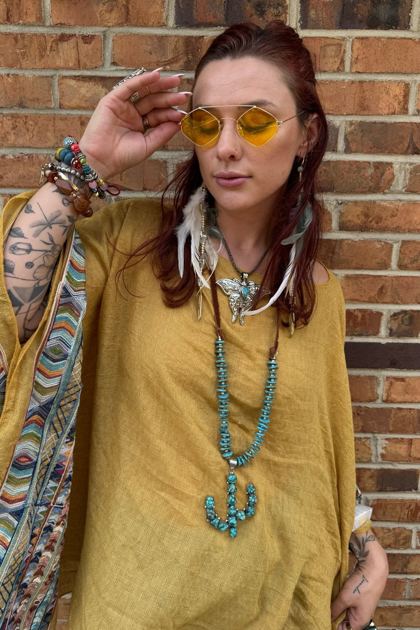 Geometric Embroidered Tunic - ivyandlavyboutique Leto Accessories