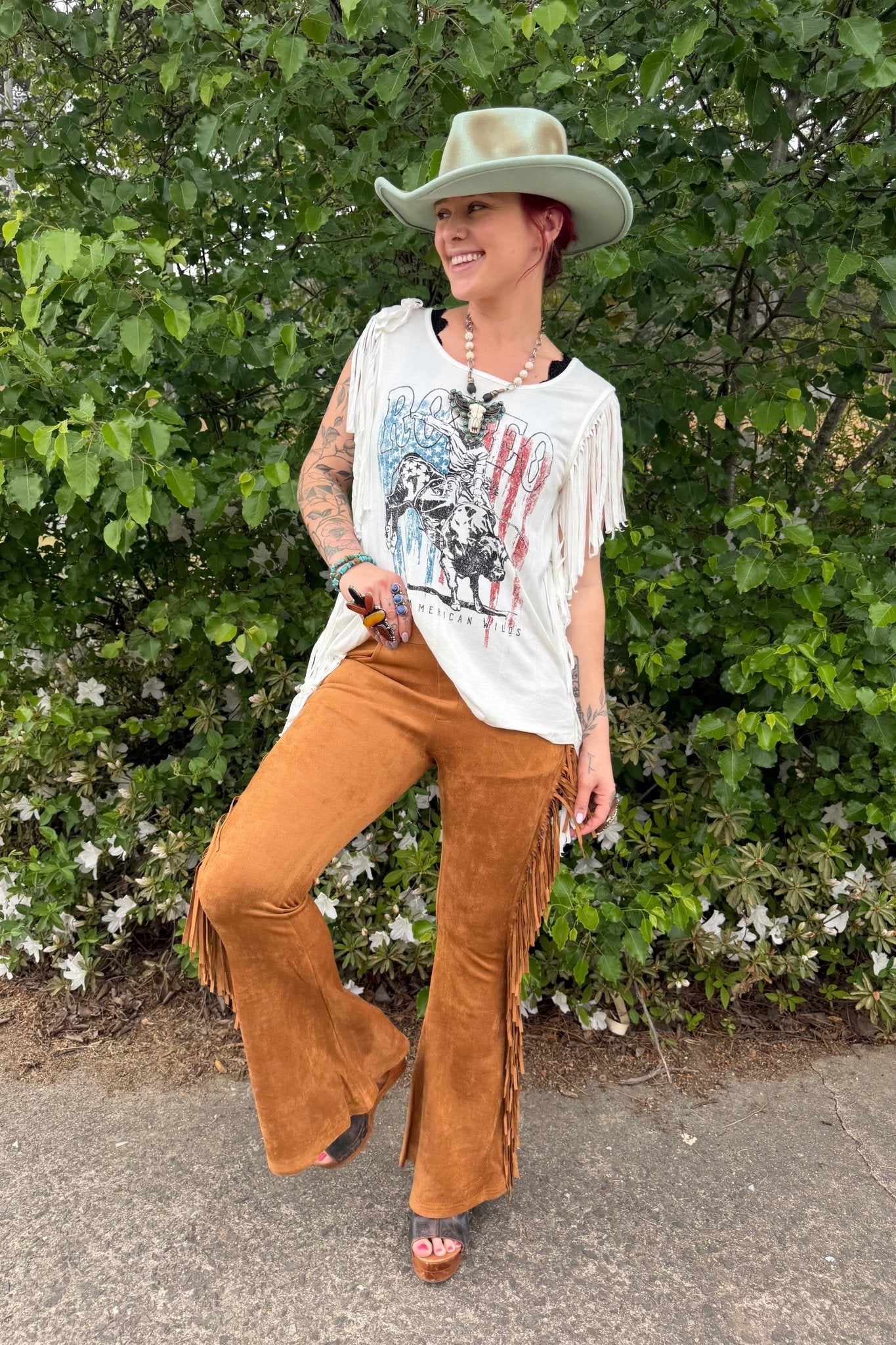 Giddy Up Suede Flares w/ Fringe - ivyandlavyboutique ivyandlavyboutique