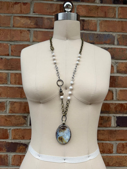 Girl in Pearl Statement Handmade Necklace - ivyandlavyboutique ivyandlavyboutique