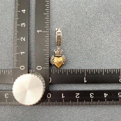 Gothic Crown Wings Heart Charm Silver-Plated Earrings - GT - ivyandlavyboutique Mio Queena