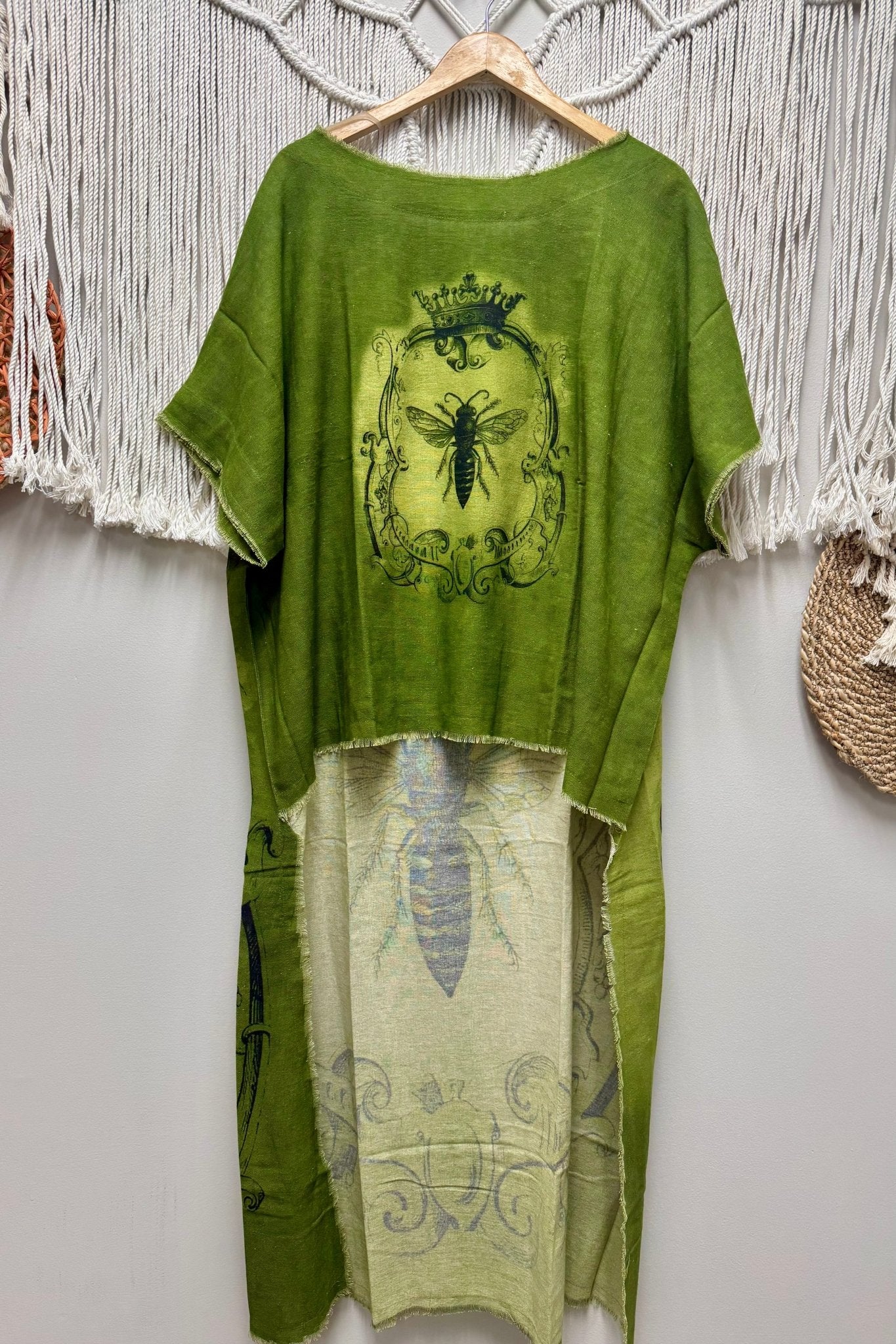 Green Buzzing Around Bee Hi Lo - ivyandlavyboutique I LOVE LINEN