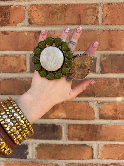 Green Garden Circle Ring - ivyandlavyboutique ivyandlavyboutique