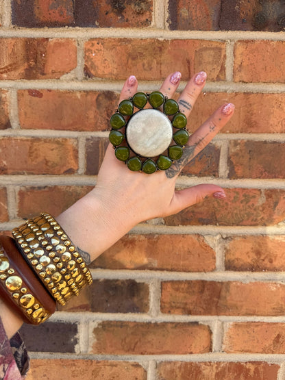 Green Garden Circle Ring - ivyandlavyboutique ivyandlavyboutique