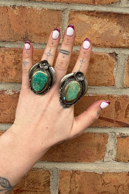 Green Hues Pattern Oval Ring - ivyandlavyboutique ivyandlavyboutique