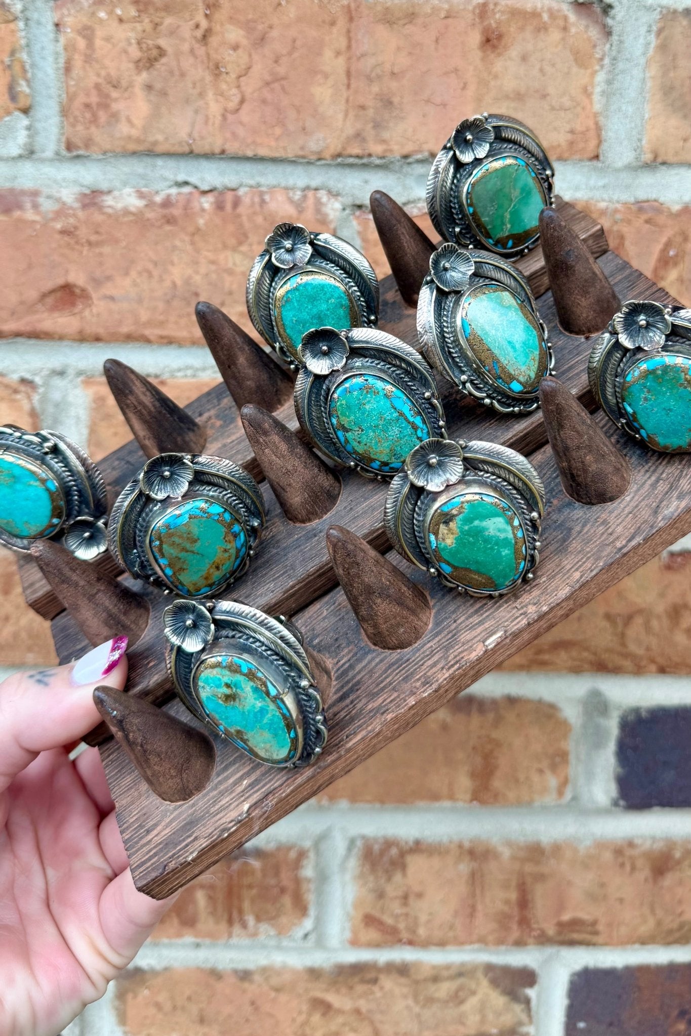 Green Hues Pattern Oval Ring - ivyandlavyboutique ivyandlavyboutique