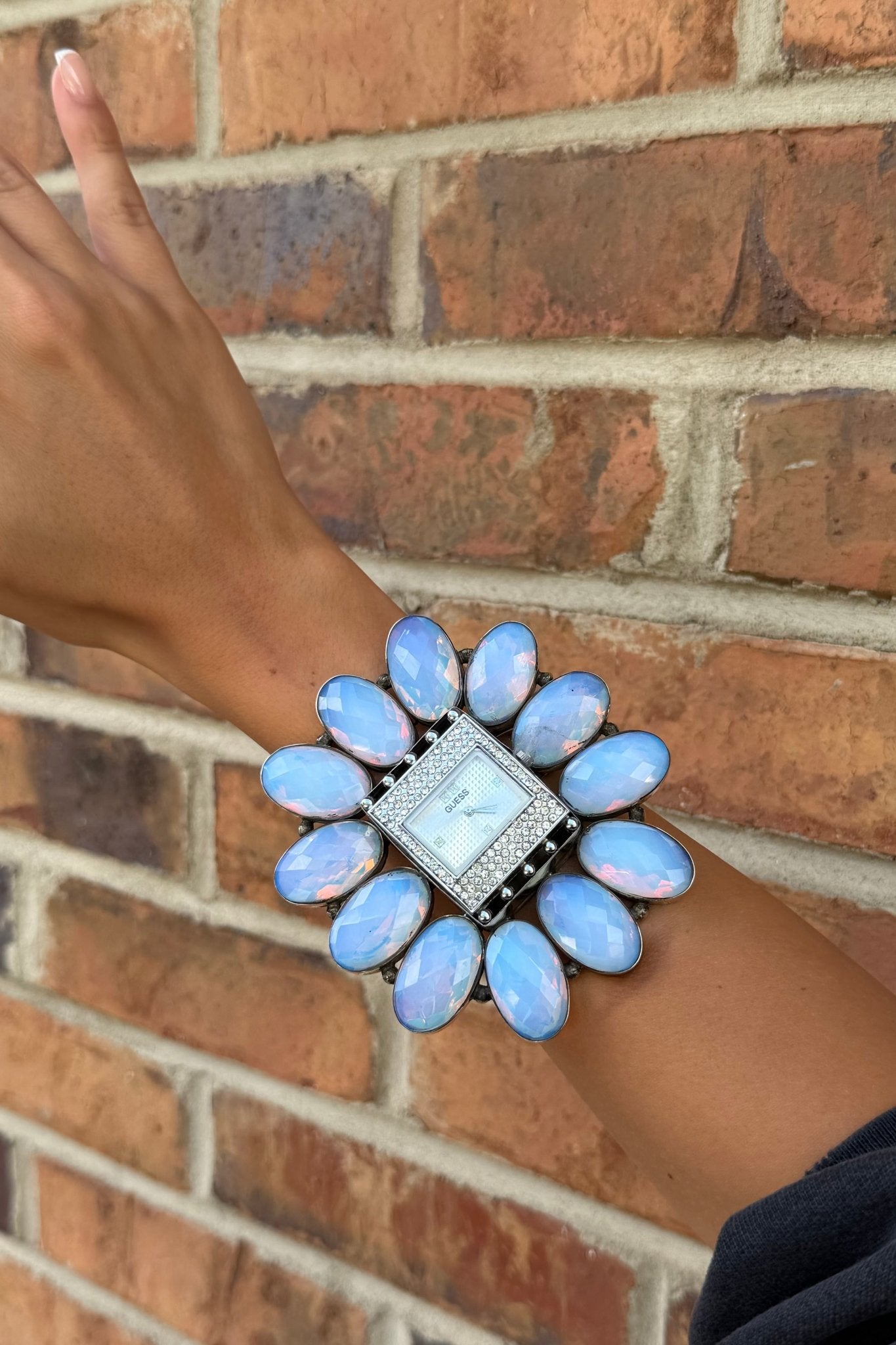 GUESS Bedazzled Watch Cuff/Opal - ivyandlavyboutique ivyandlavyboutique