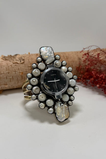 GUESS Watch Cuff/Pearls - ivyandlavyboutique ivyandlavyboutique
