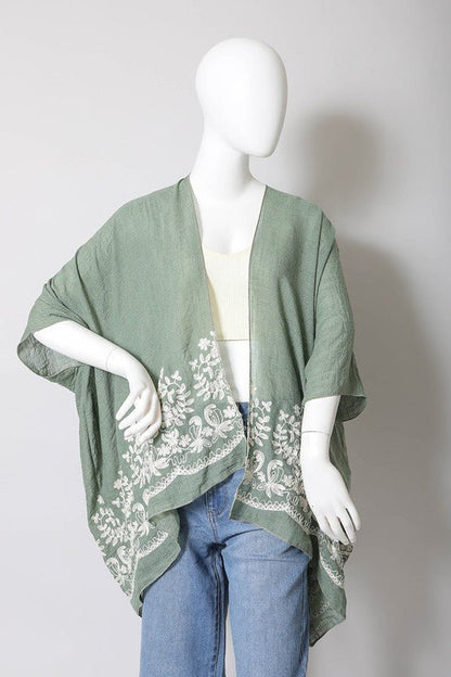 Gwens Embroidered Stitch Kimono - ivyandlavyboutique Leto Accessories