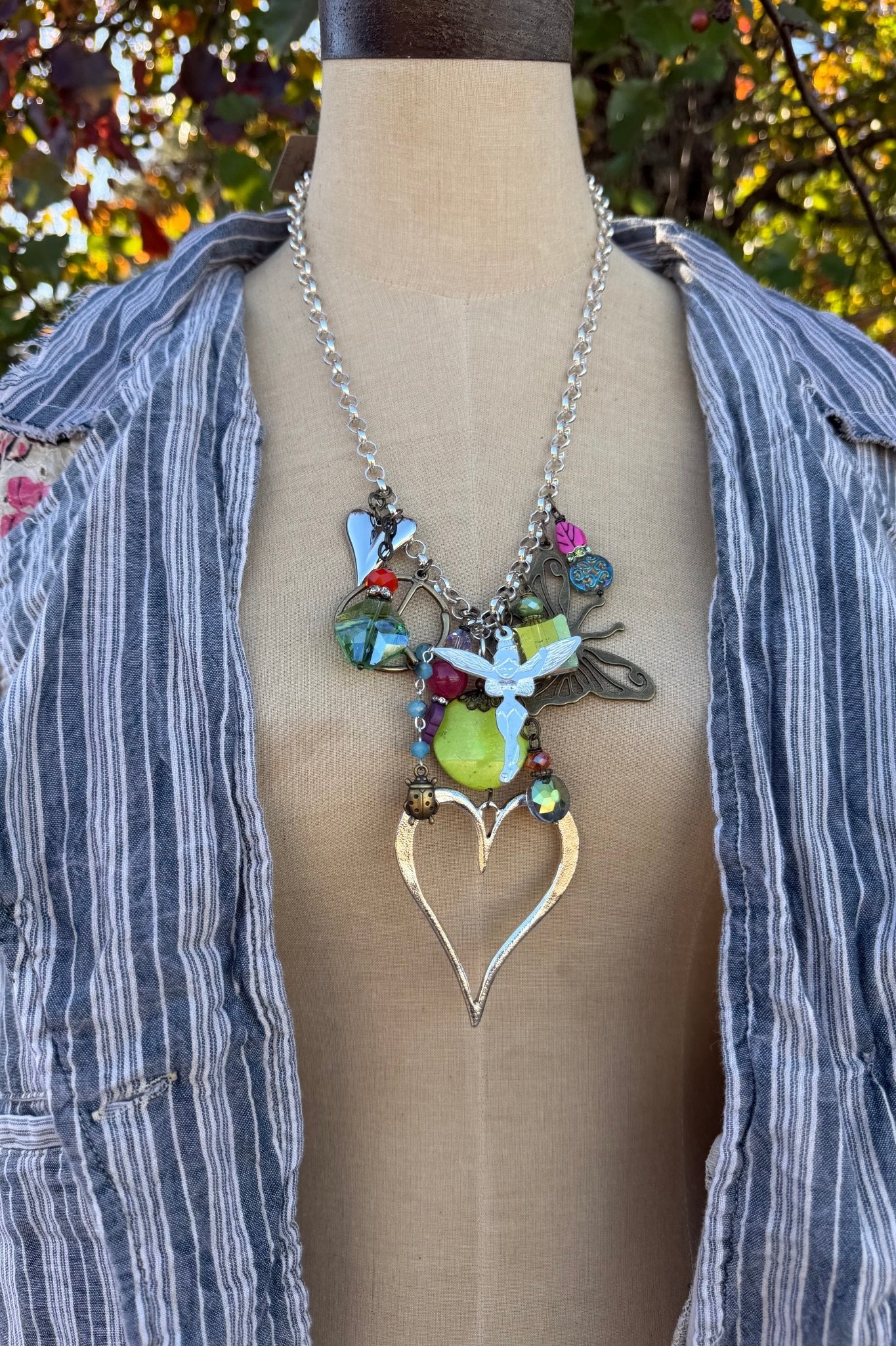Gypsy Junk Chunky Necklace in Bright & Fairy Combo - ivyandlavyboutique Scooples Jewelry
