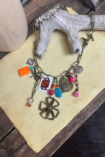 Gypsy Junk Chunky Necklace in Flower - ivyandlavyboutique Scooples Jewelry