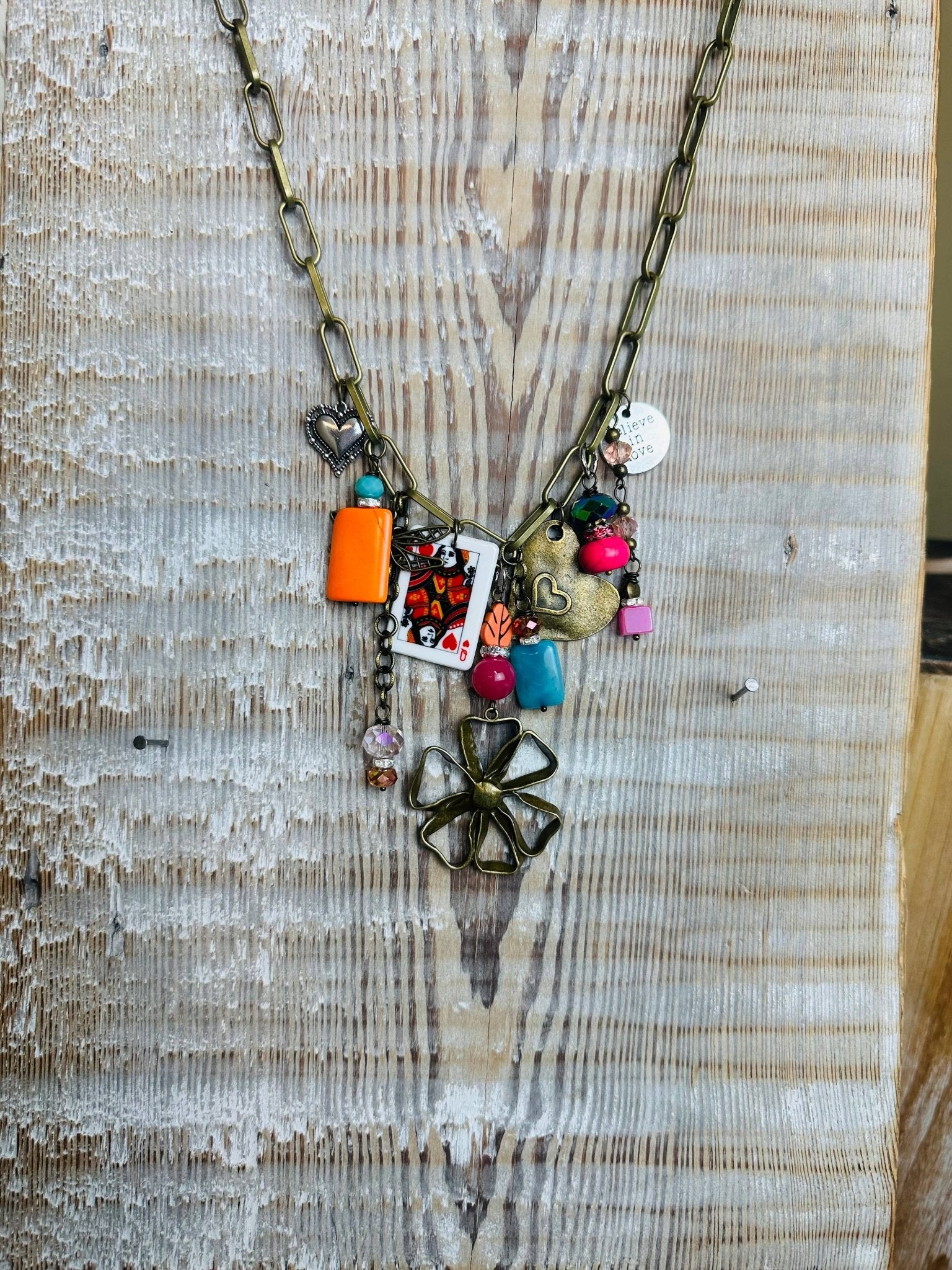 Gypsy Junk Chunky Necklace in Flower - ivyandlavyboutique Scooples Jewelry