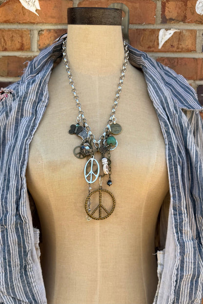 Gypsy Junk in Peace Necklace - ivyandlavyboutique Scooples Jewelry