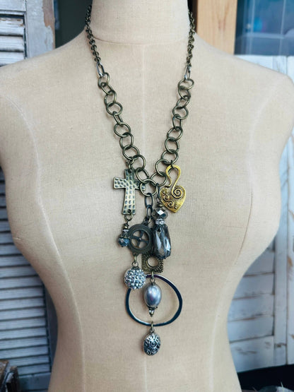 Gypsy Junk Mixed O Necklace - ivyandlavyboutique Scooples Jewelry