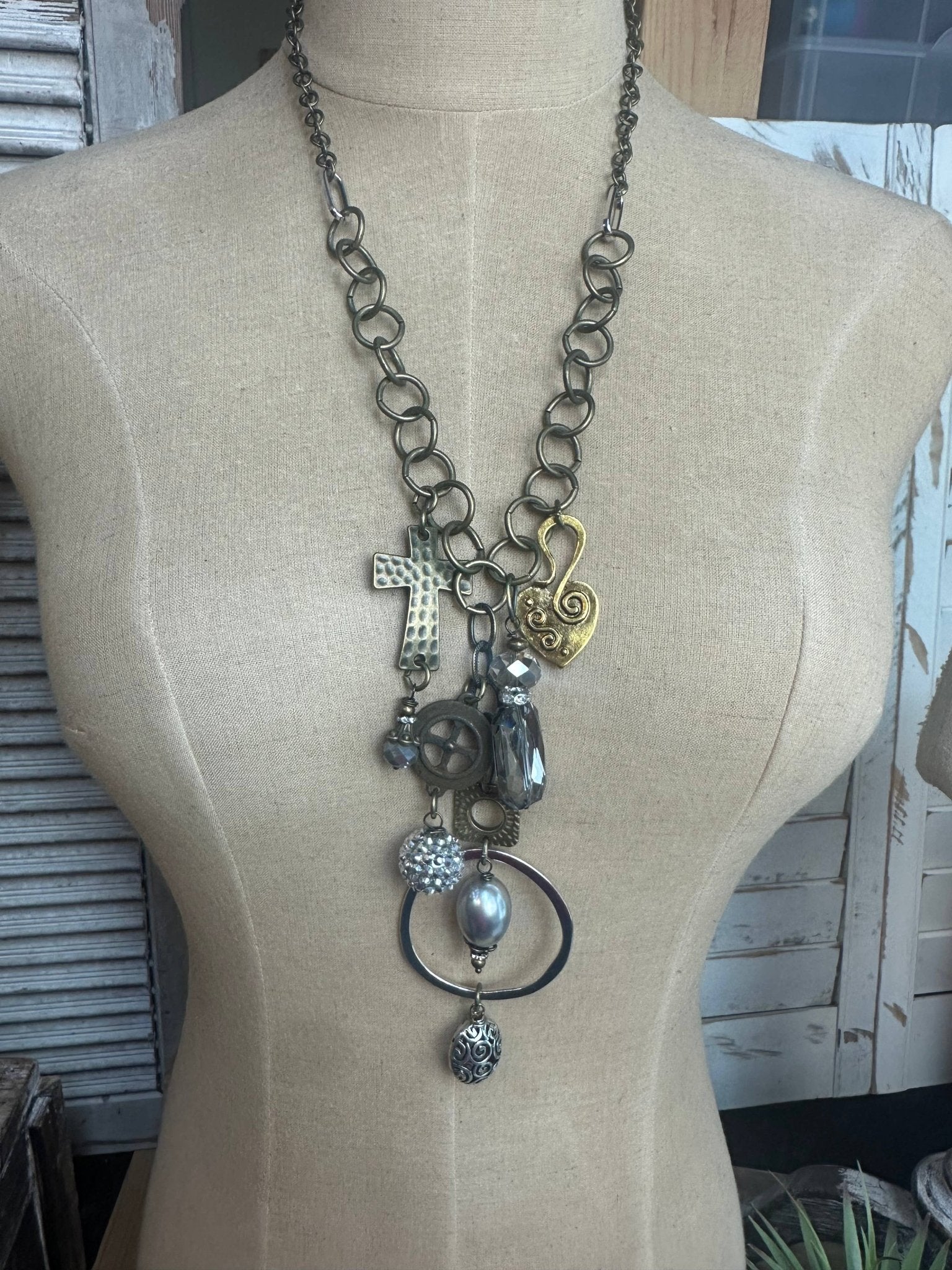 Gypsy Junk Mixed O Necklace - ivyandlavyboutique Scooples Jewelry