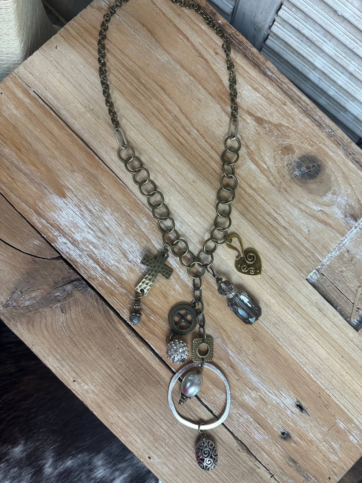 Gypsy Junk Mixed O Necklace - ivyandlavyboutique Scooples Jewelry