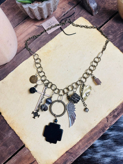 Gypsy Junk Originals - Black Cross - Neck - ivyandlavyboutique Scooples Jewelry