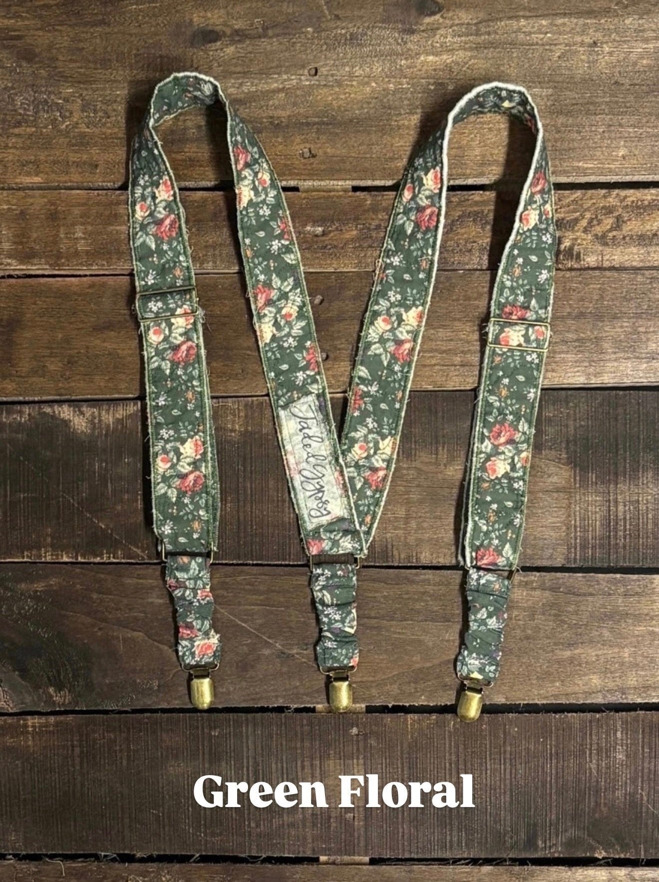 Gypsy Suspenders in Green Floral - ivyandlavyboutique Jaded Gypsy