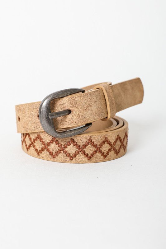 Haley Skinny Punched Out Belt - ivyandlavyboutique Leto Accessories