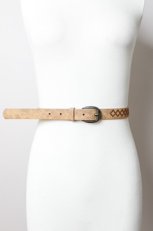 Haley Skinny Punched Out Belt - ivyandlavyboutique Leto Accessories