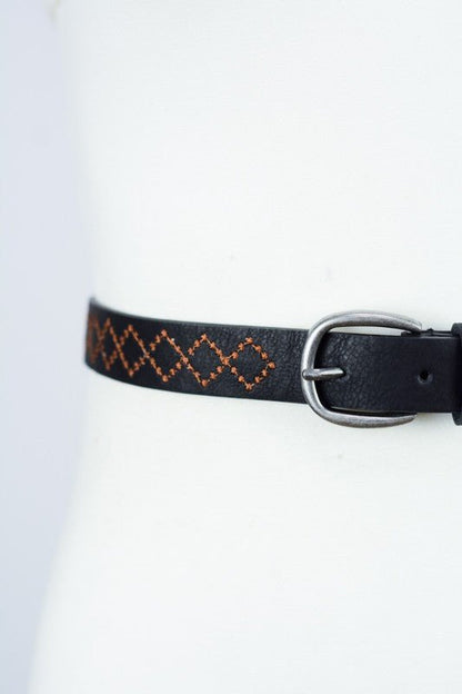 Haley Skinny Punched Out Belt - ivyandlavyboutique Leto Accessories