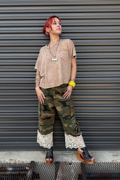 Halo Washed Oversized Top in Washed Brown - ivyandlavyboutique Zenana