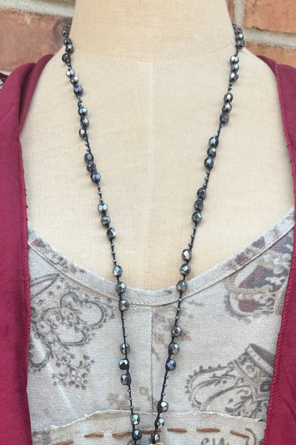 Hamsa Hand Necklace on Knotted Gemstone Chain - ivyandlavyboutique ivyandlavyboutique