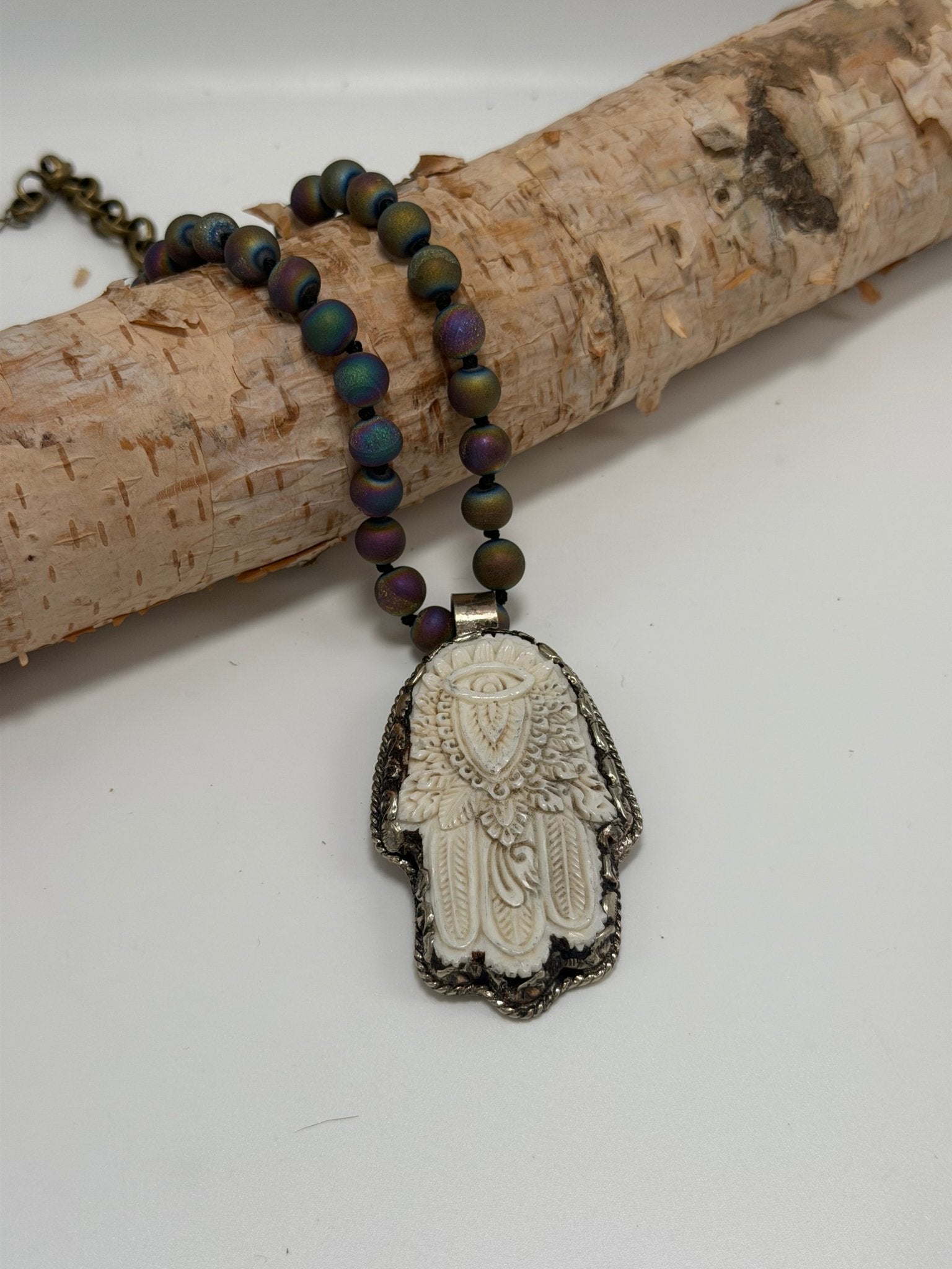 Hamsa Hand Shortie Necklace - ivyandlavyboutique ivyandlavyboutique