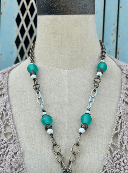 Hamsa Hand Statement Necklace - ivyandlavyboutique ivyandlavyboutique