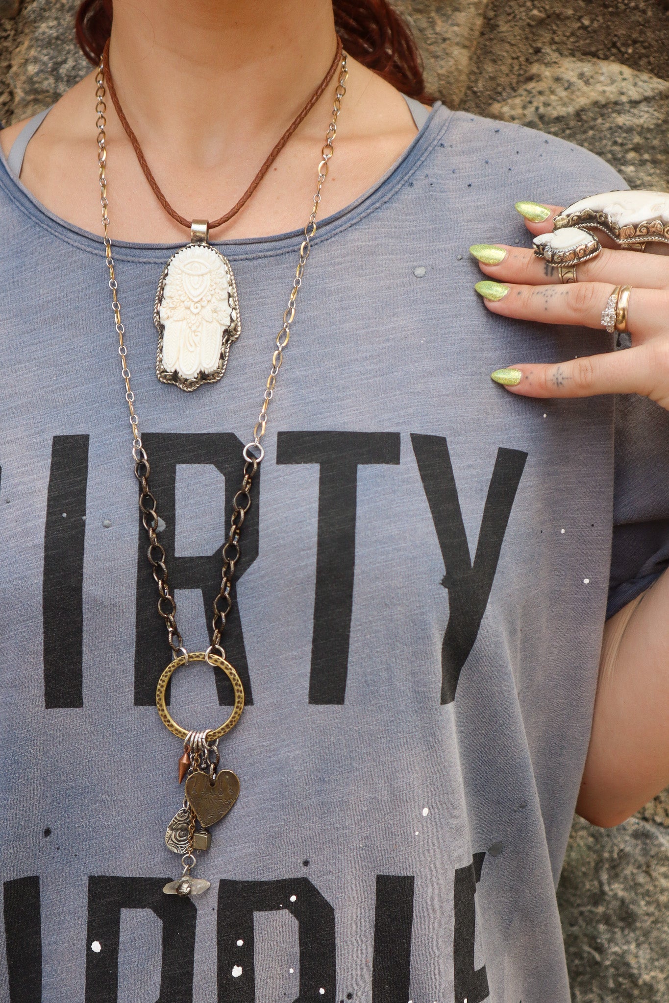 Hamsa Necklace - ivyandlavyboutique ivyandlavyboutique