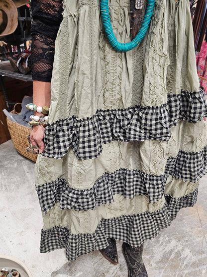 Hand Stitched Check Dress - ivyandlavyboutique A Rare Bird Shop