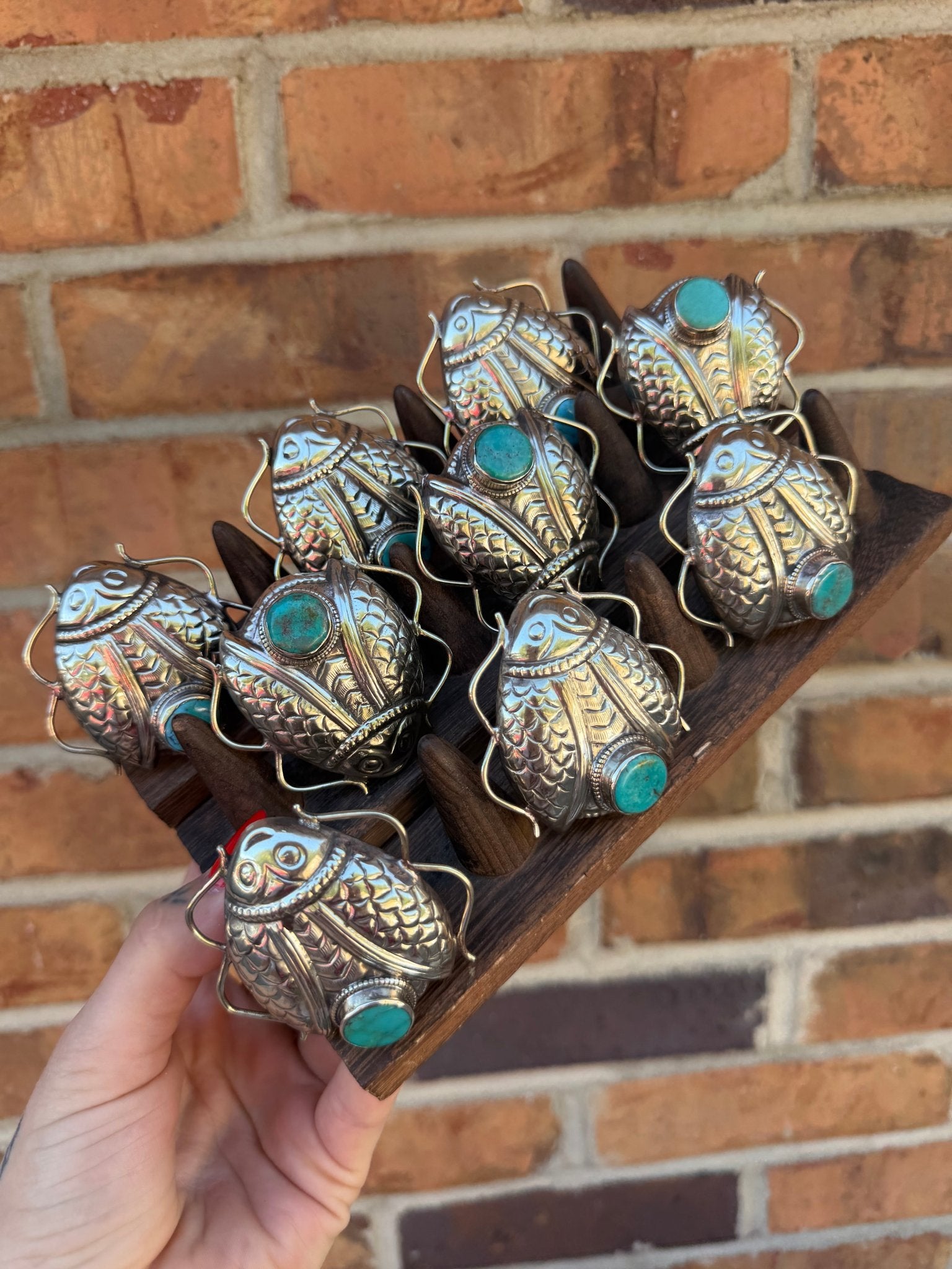 Happy Beatle Bug Ring w/ Turquoise - ivyandlavyboutique ivyandlavyboutique