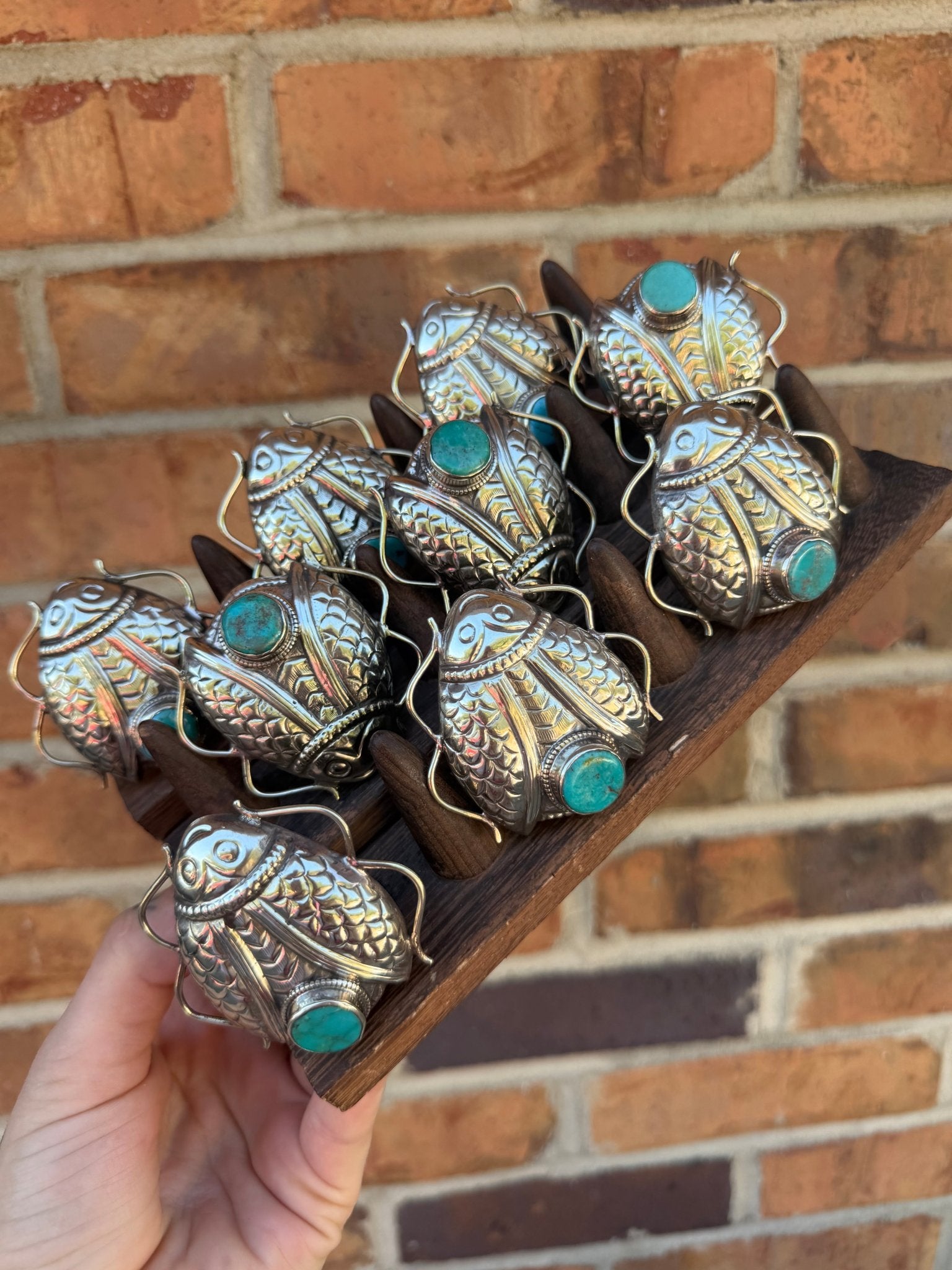 Happy Beatle Bug Ring w/ Turquoise - ivyandlavyboutique ivyandlavyboutique