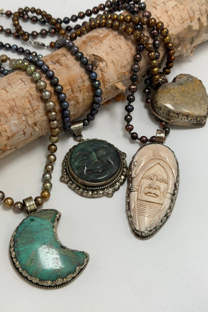 Happy Sun in Labradorite on Pearl - ivyandlavyboutique ivyandlavyboutique